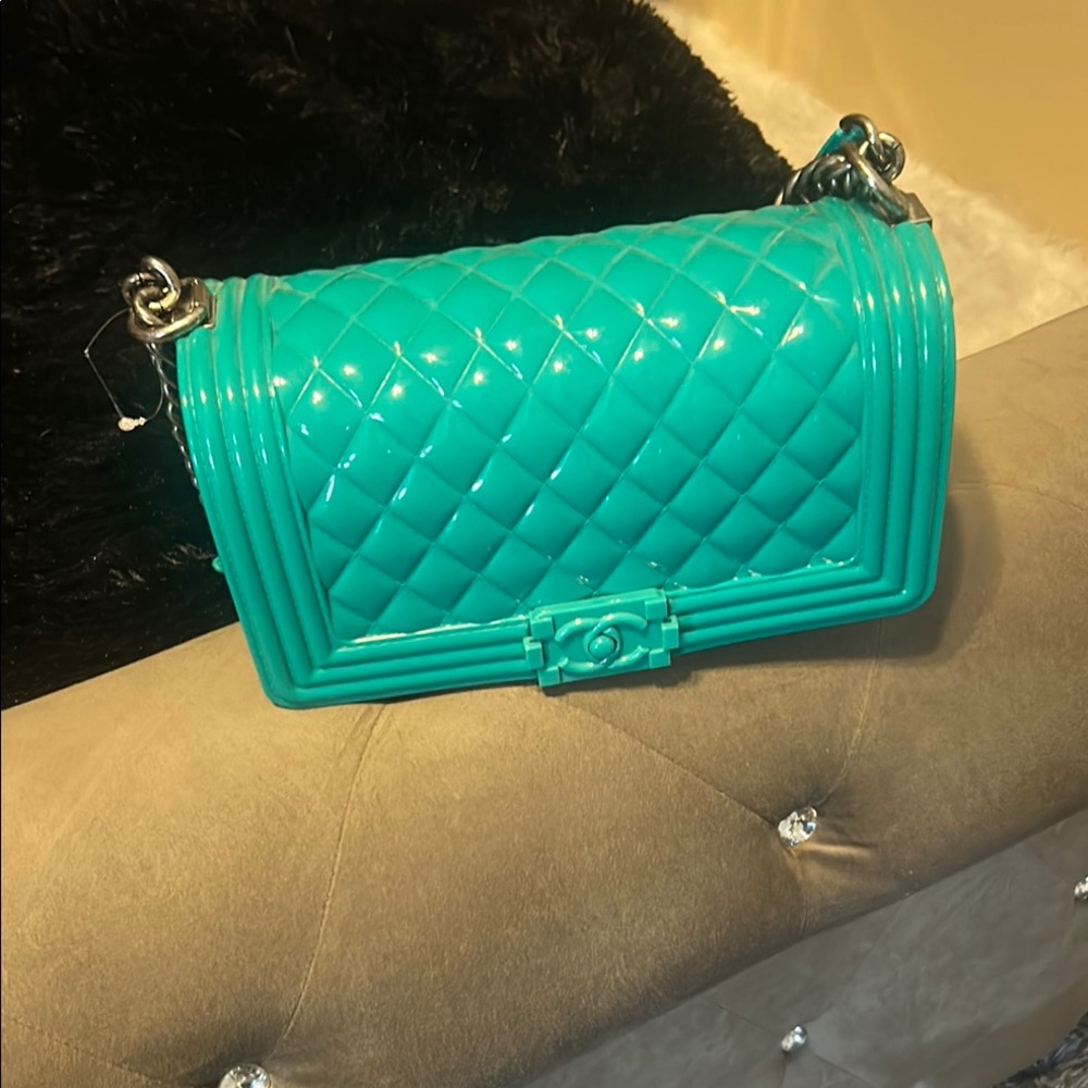 Chic Quilted Shoulder jelly Bag - Teal by toyboy